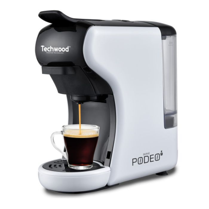 Machine Expresso Multicapsules Techwood Blanc – 19 Bars avec Réservoir 600mL – TCA-191N