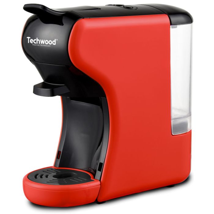 Machine Expresso Multicapsules Techwood Rouge – 19 Bars avec Réservoir 600mL – TCA-195N