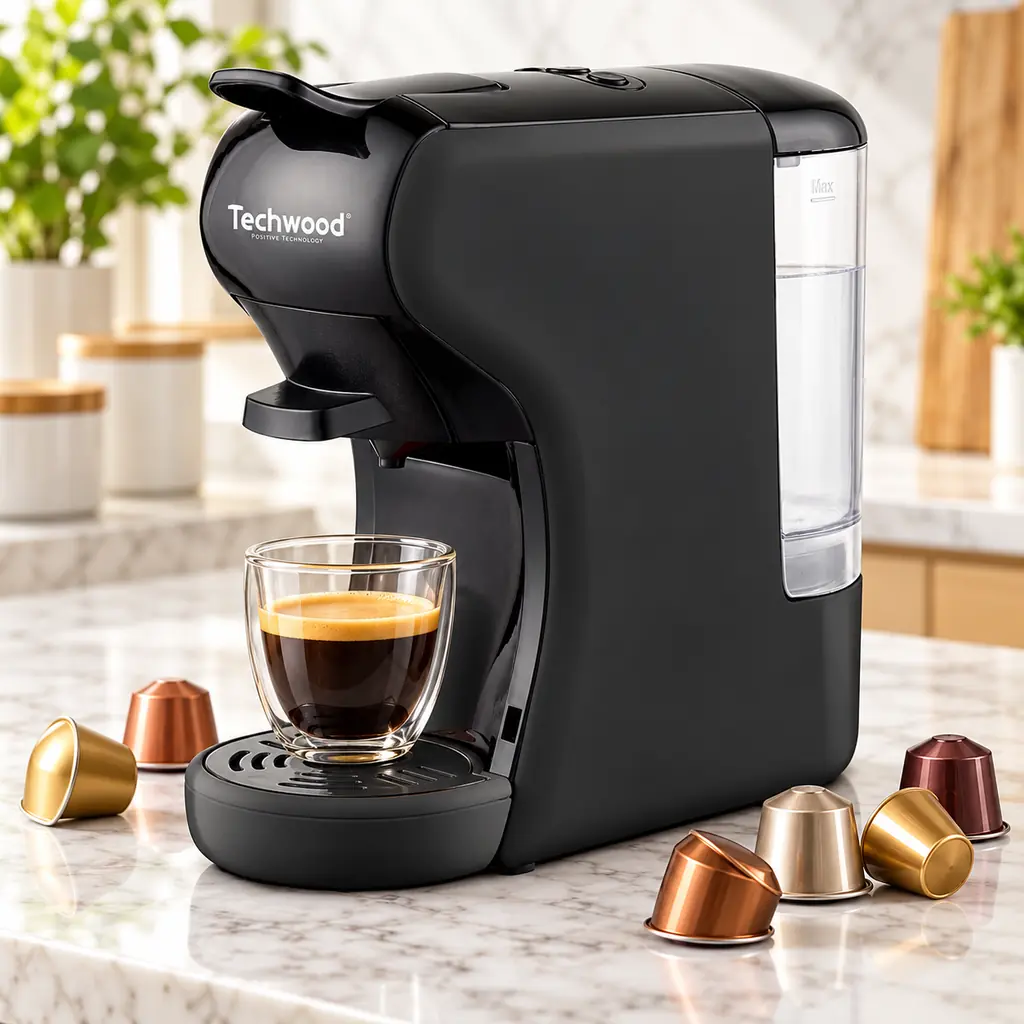 [TWCA60006] Machine Expresso Multicapsules Techwood 600 ml- Noir- TCA-196N