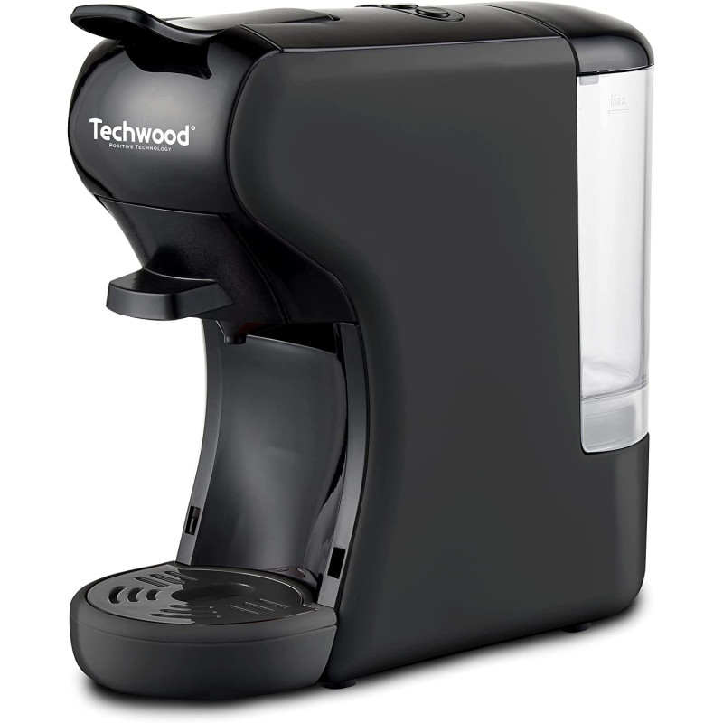 Machine Expresso Multicapsules Techwood Noir – 19 Bars avec Réservoir 600mL – TCA-196N