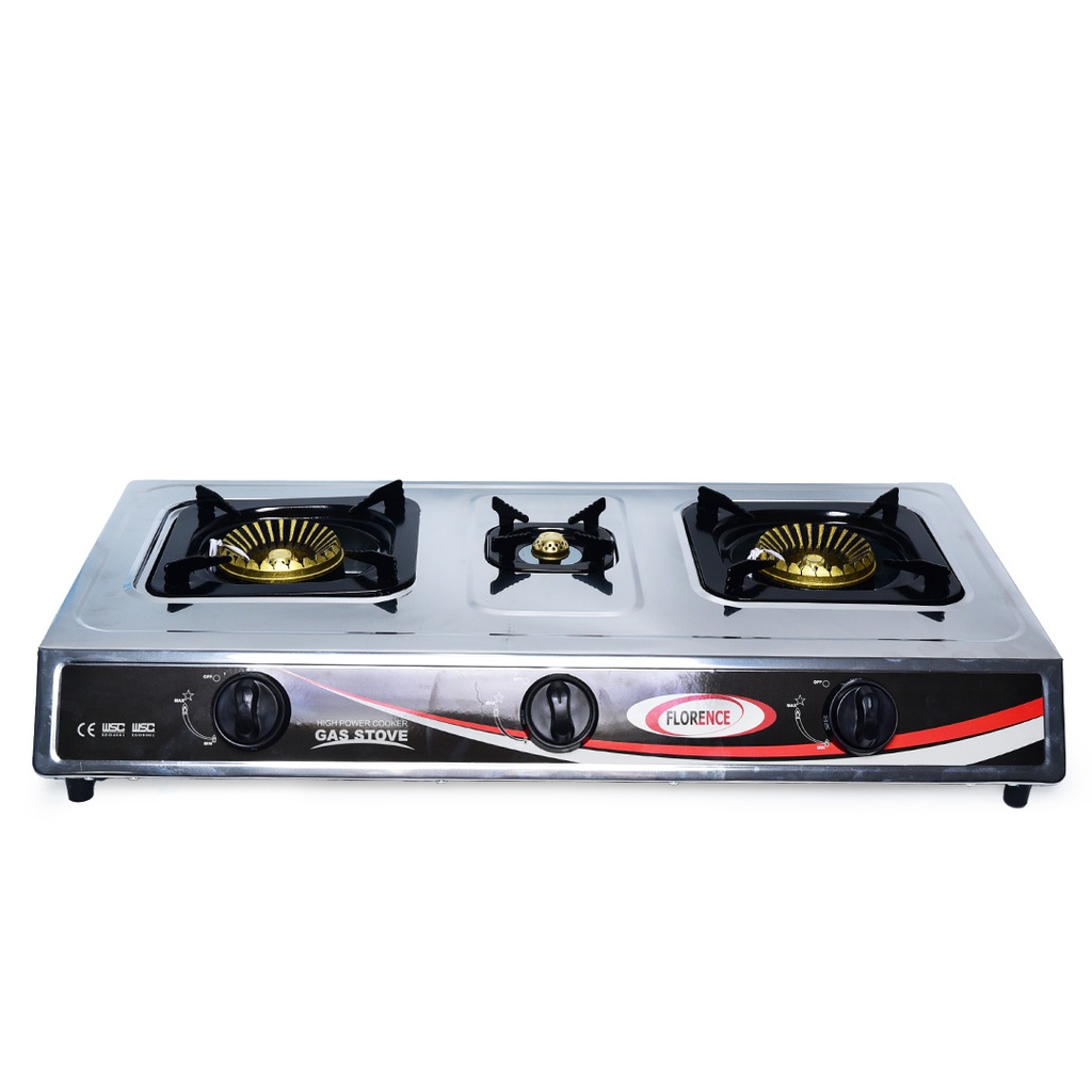 [RICH7123M2] Réchaud À Gaz 3 Feux Florence Gris Model 2