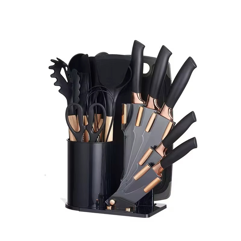 Ensemble D’ustensiles De Cuisine En Silicone  19 Pièces Noir