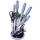 Ensemble 9 Pièces Couteaux Marbré Gris avec Support tournant