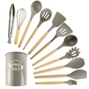 Set D'ustensiles De Cuisine 12 Pièces En Silicone Gris 