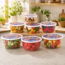 Set de 7 Saladiers Rond En Plastique Avec Couvercle - Transparent