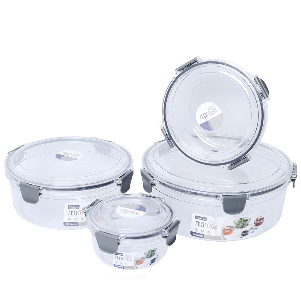 Set De 4 Boites De Conservation En Plastique Rond