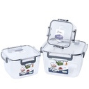 Set De 3 Boites De Conservation En Plastique Carré