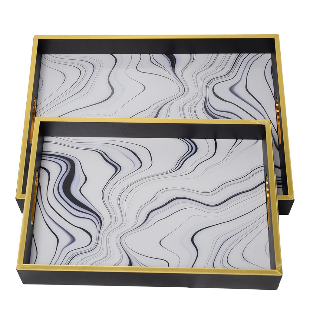 Lot de 2 Plateaux de Service En Bois  M2