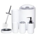 Ensemble D’accessoires De Salle De Bain 6 Pièces Blanc