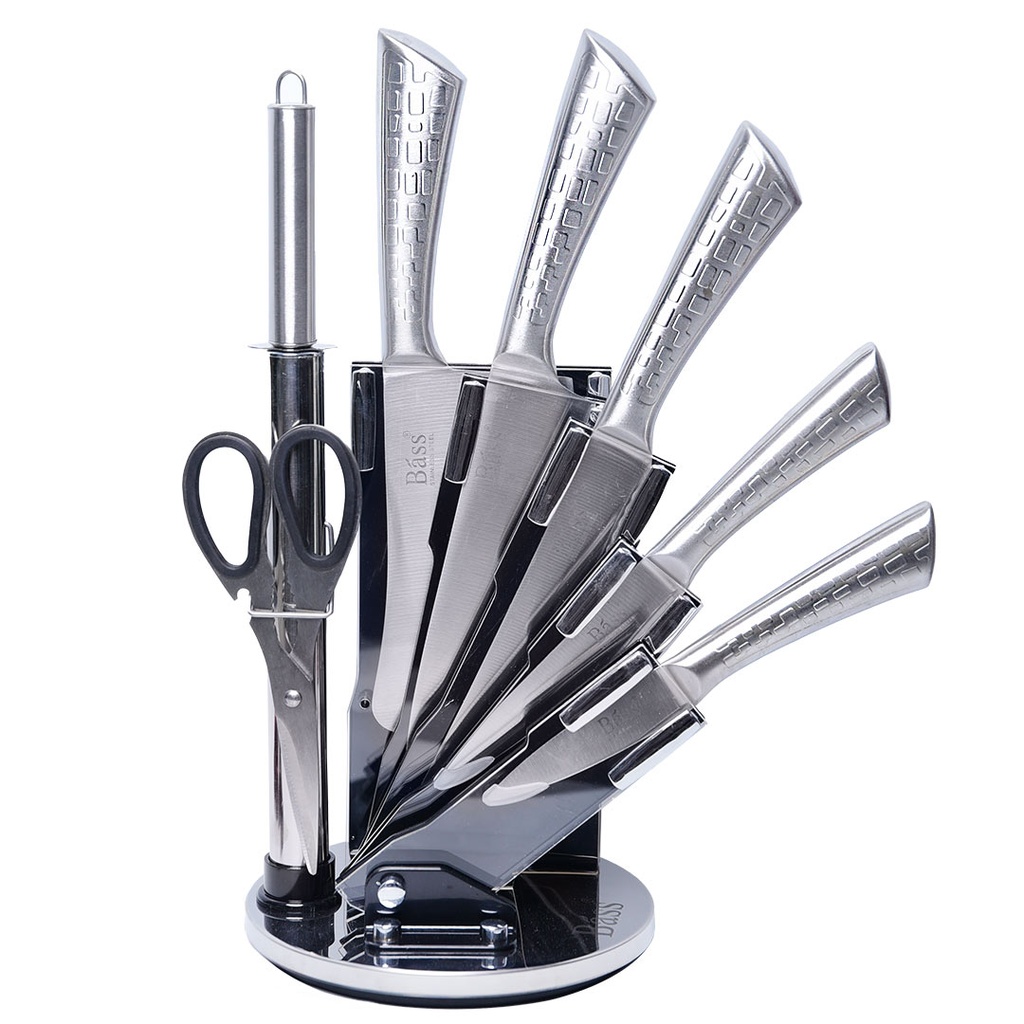 Ensemble 8 Pièces Couteaux Bàss avec Support Tournant
