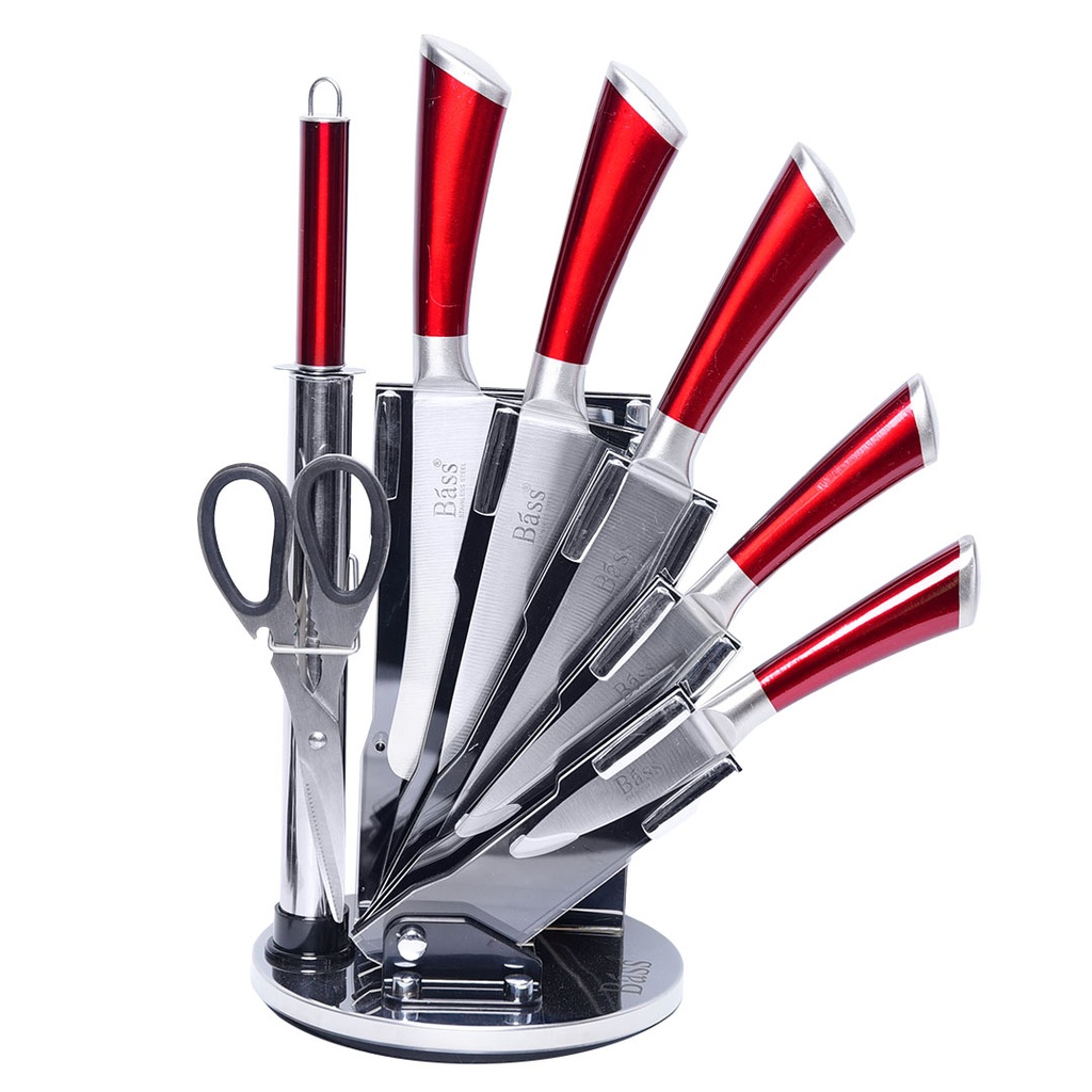 [AF0160-7] Ensemble 8 Pièces Couteaux Bàss avec Support Tournant