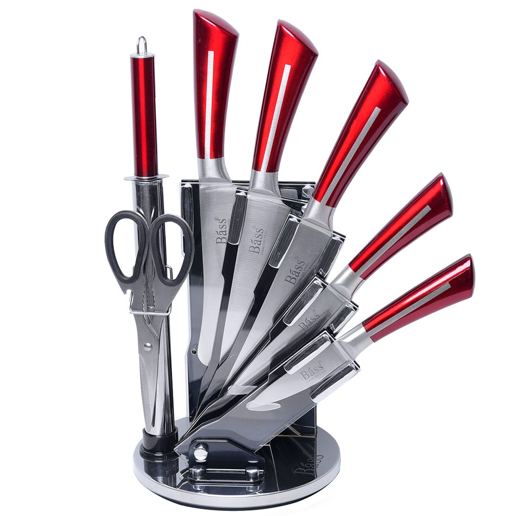 [AF0161-20] Ensemble 8 Pièces Couteaux Bàss avec Support Tournant