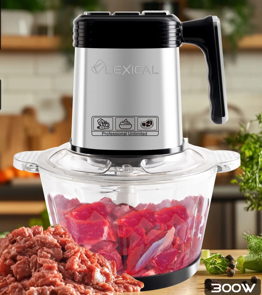 Hachoir Elèctrique En Verre Lexical 2L 300W