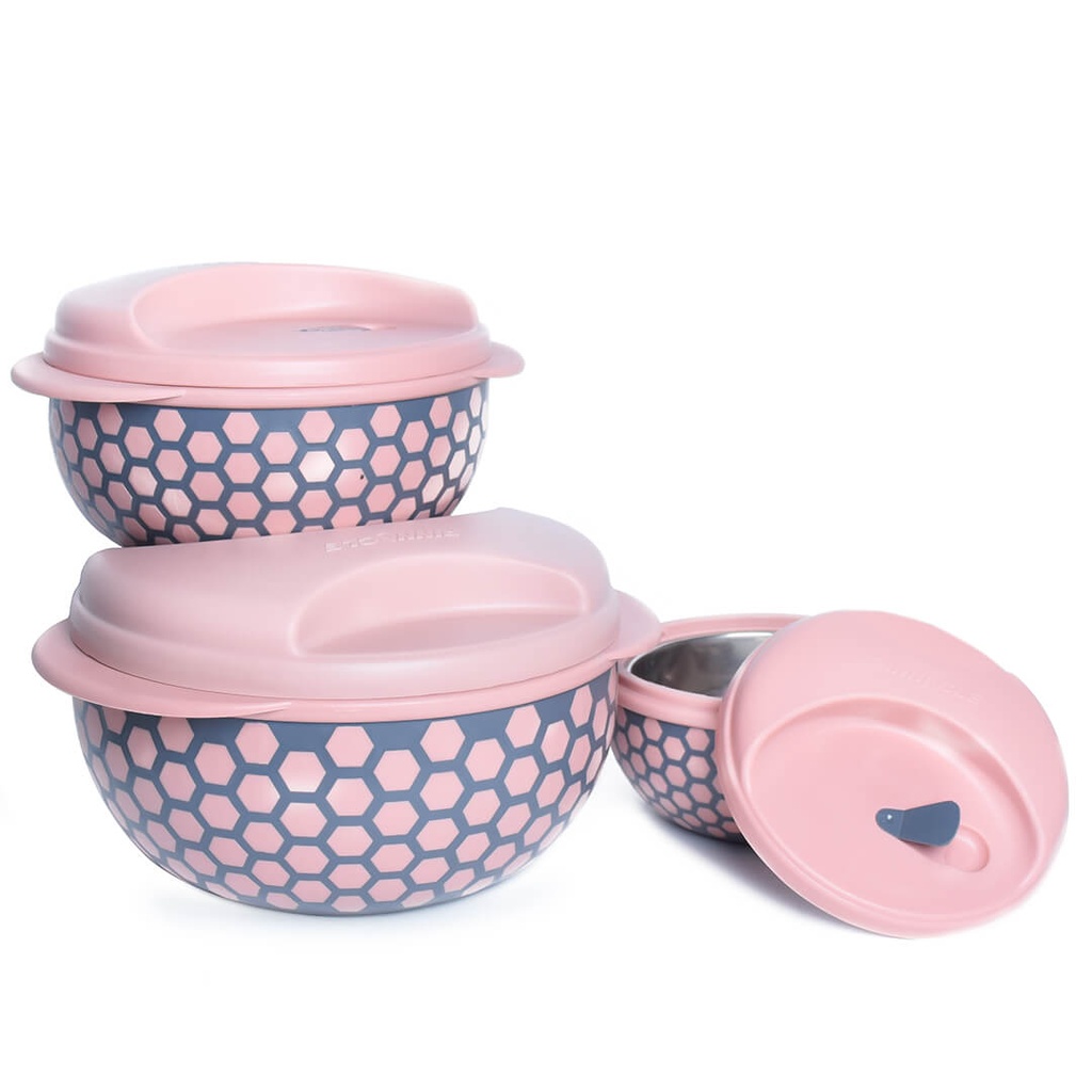 [MBM1110R] Ensemble de 3 Boites Isotherme Pinnacle 0,5/1/2 L Rose