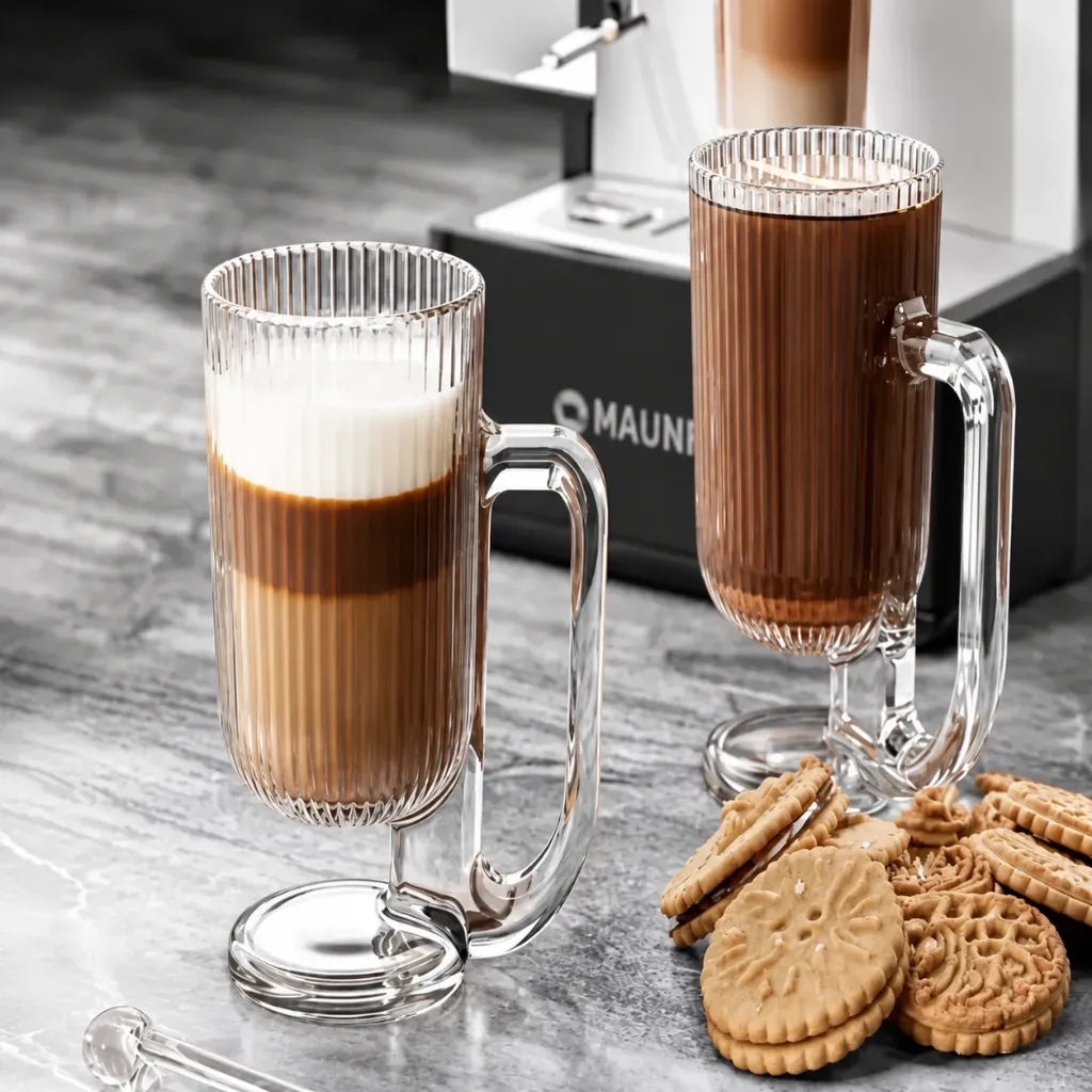 [MBM0468] Lot De 3 Mugs En Verre Avec Anse Glint City Glass 260 ml