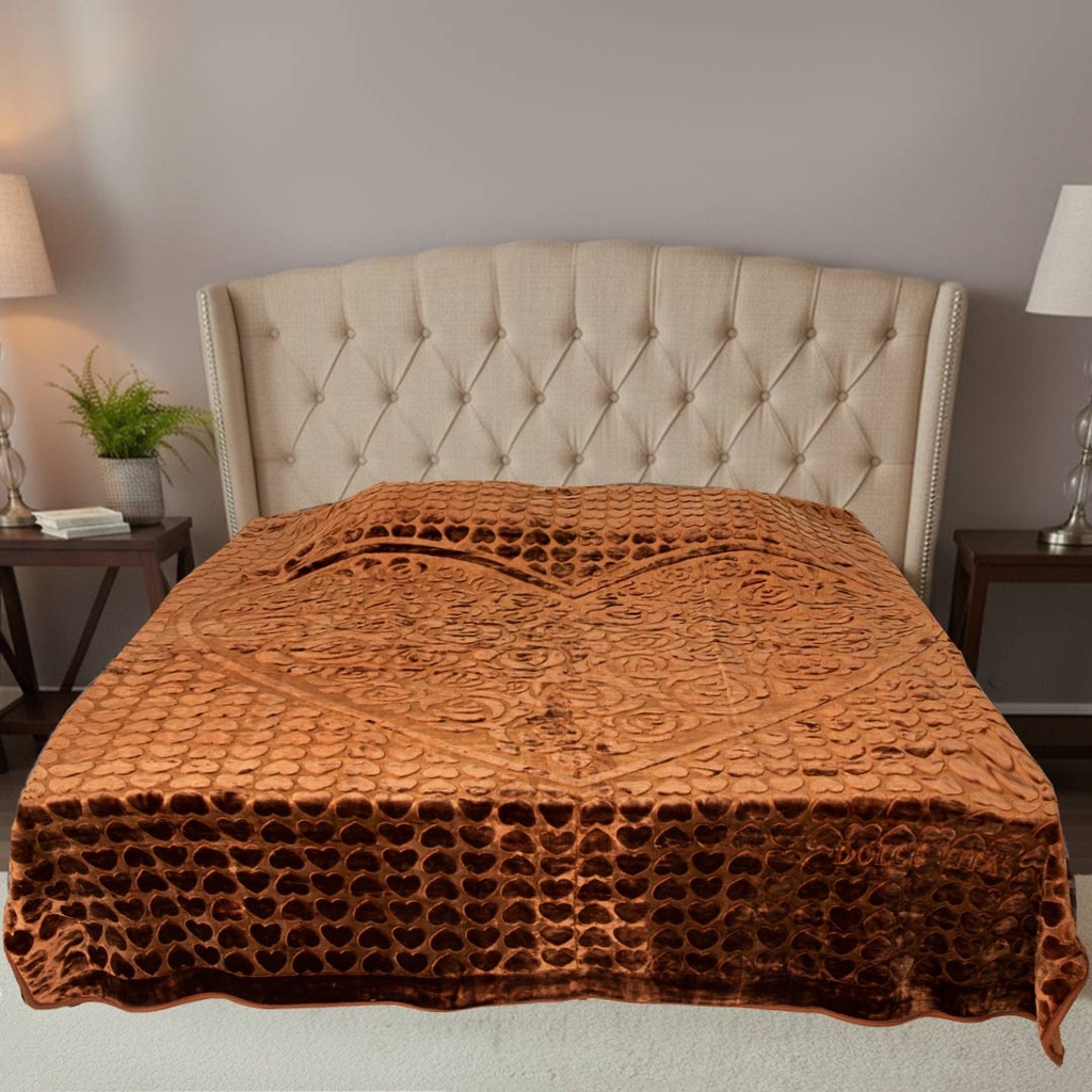 [CDV2P12M12] Couverture 2 Places 220/240 Dolce Vita -M12 Miel