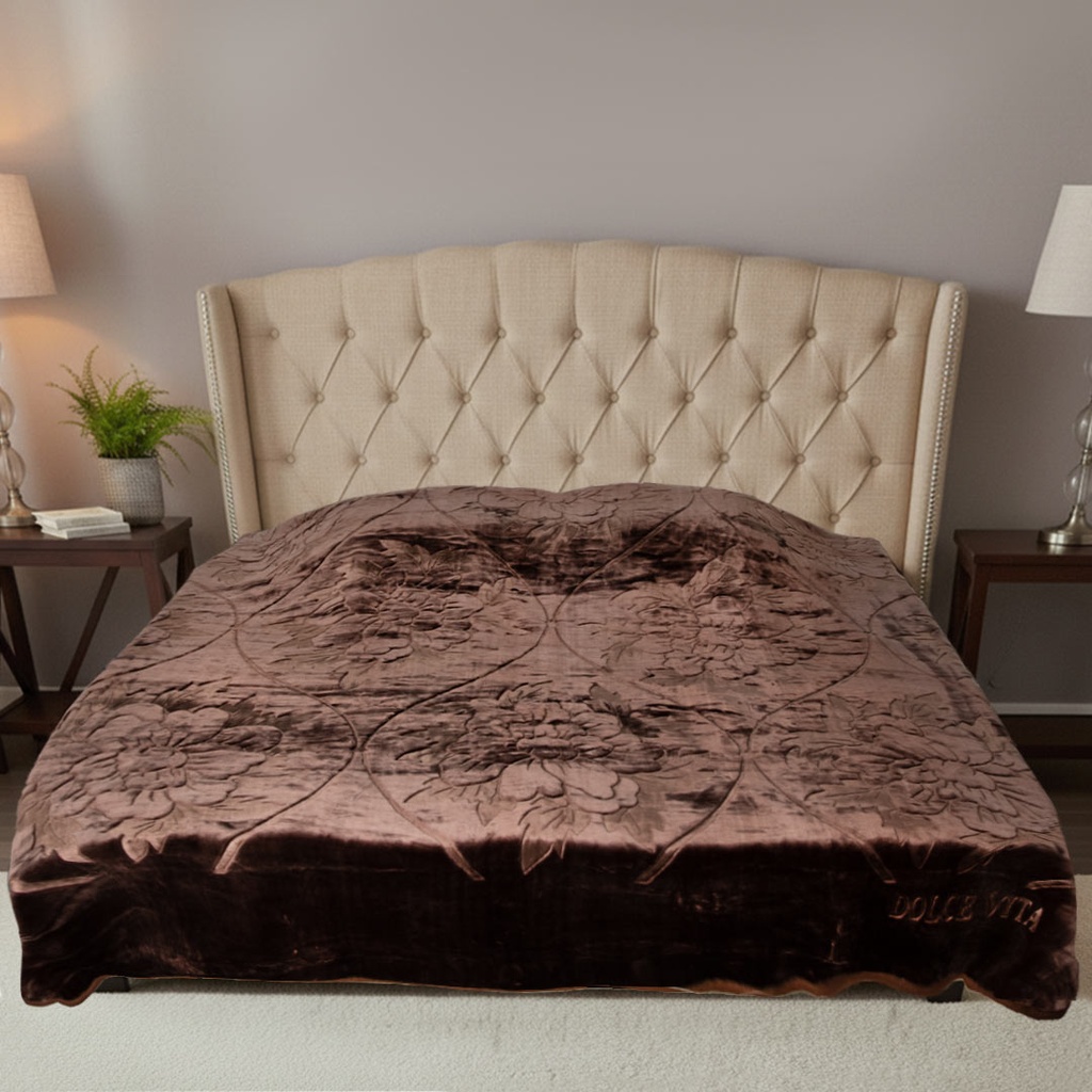 [CDV2P12M13] Couverture 2 Places 220/240 Dolce Vita -M13 Marron