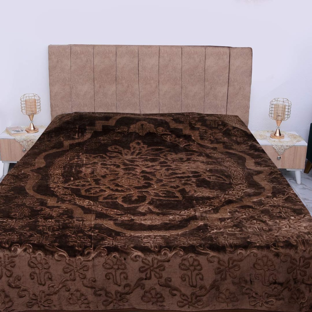 Couverture 2 Places 220/240 Dolce Vita Doubles Faces -M1 Marron