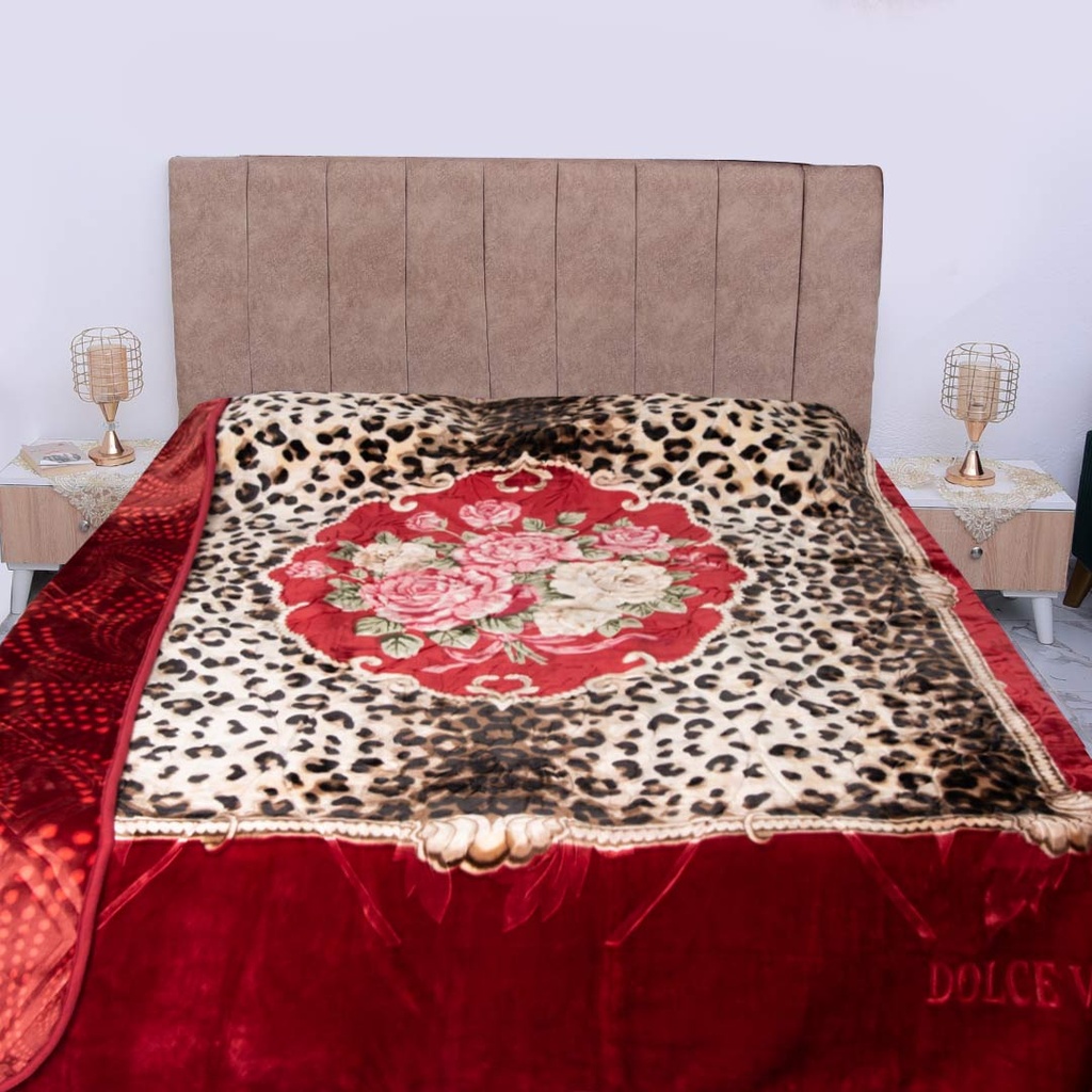 Couverture 2 Places 220/240 Dolce Vita Doubles Faces-M2 Tigre Rouge