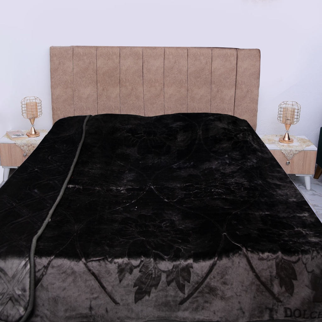 Couverture 2 Places 220/240 Dolce Vita Doubles Faces-M3 Noir