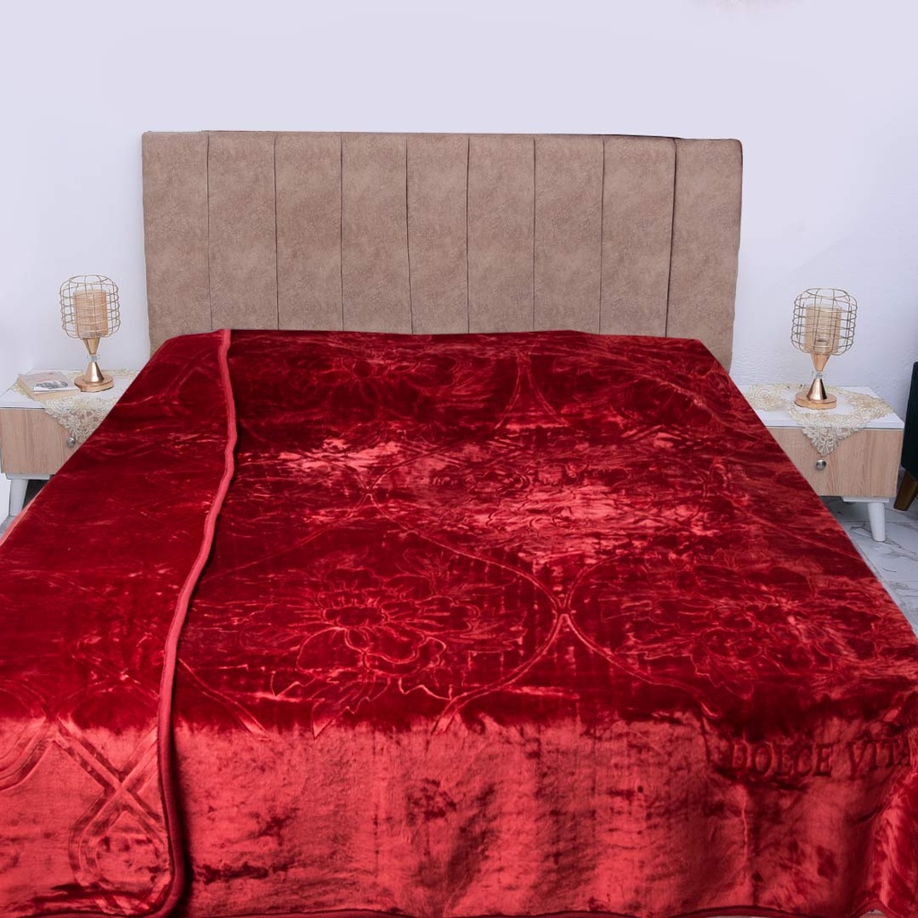 Couverture 2 Places 220/240 Dolce Vita Doubles Faces -M4 Rouge