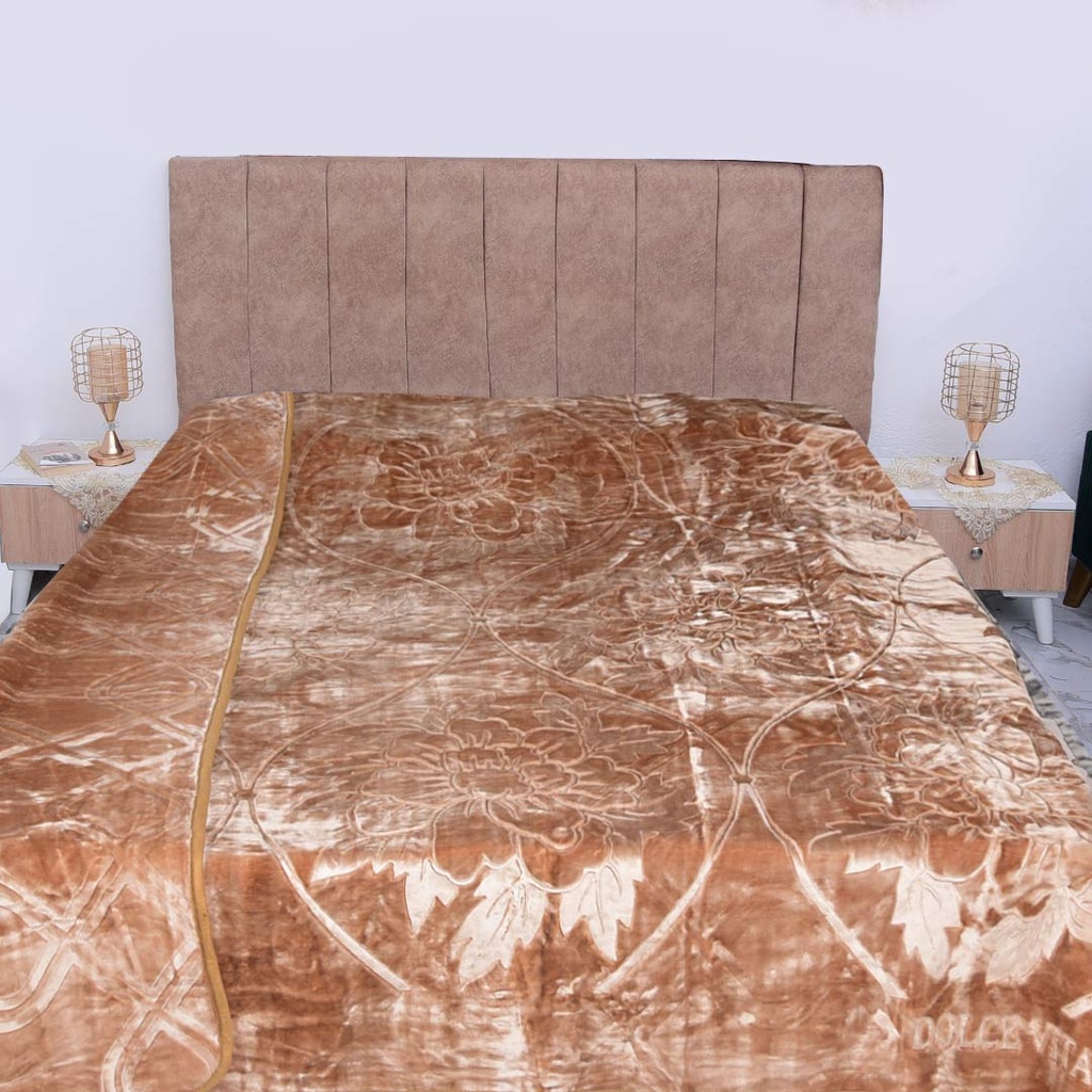 Couverture 2 Places 220/240 Dolce Vita Doubles Faces -M5 Beige