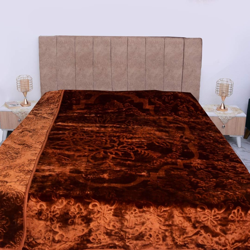 [CDV2P9M7] Couverture 2 Places 220/240 Dolce Vita Doubles Faces-M7 Miel