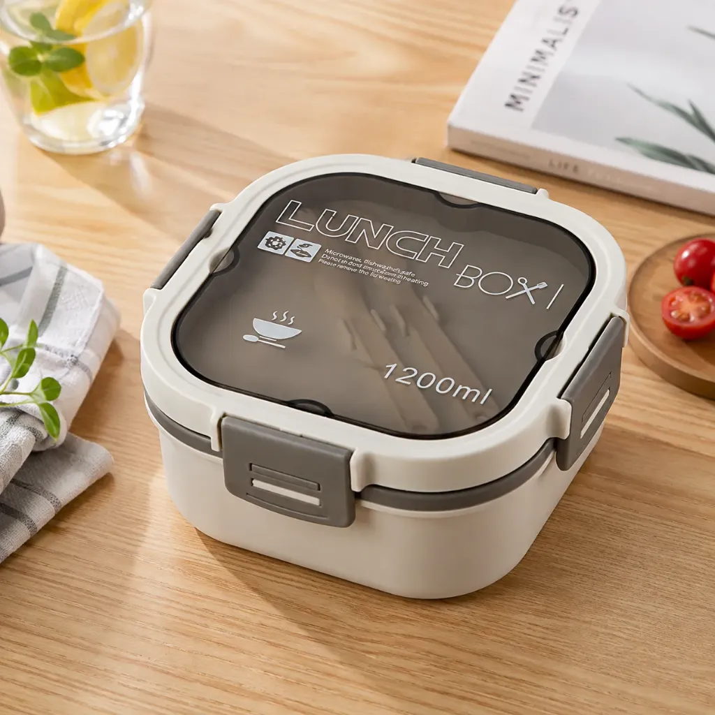 [MBM1032-B] Lunch Box Isotherme carré 1200 ml Blanc