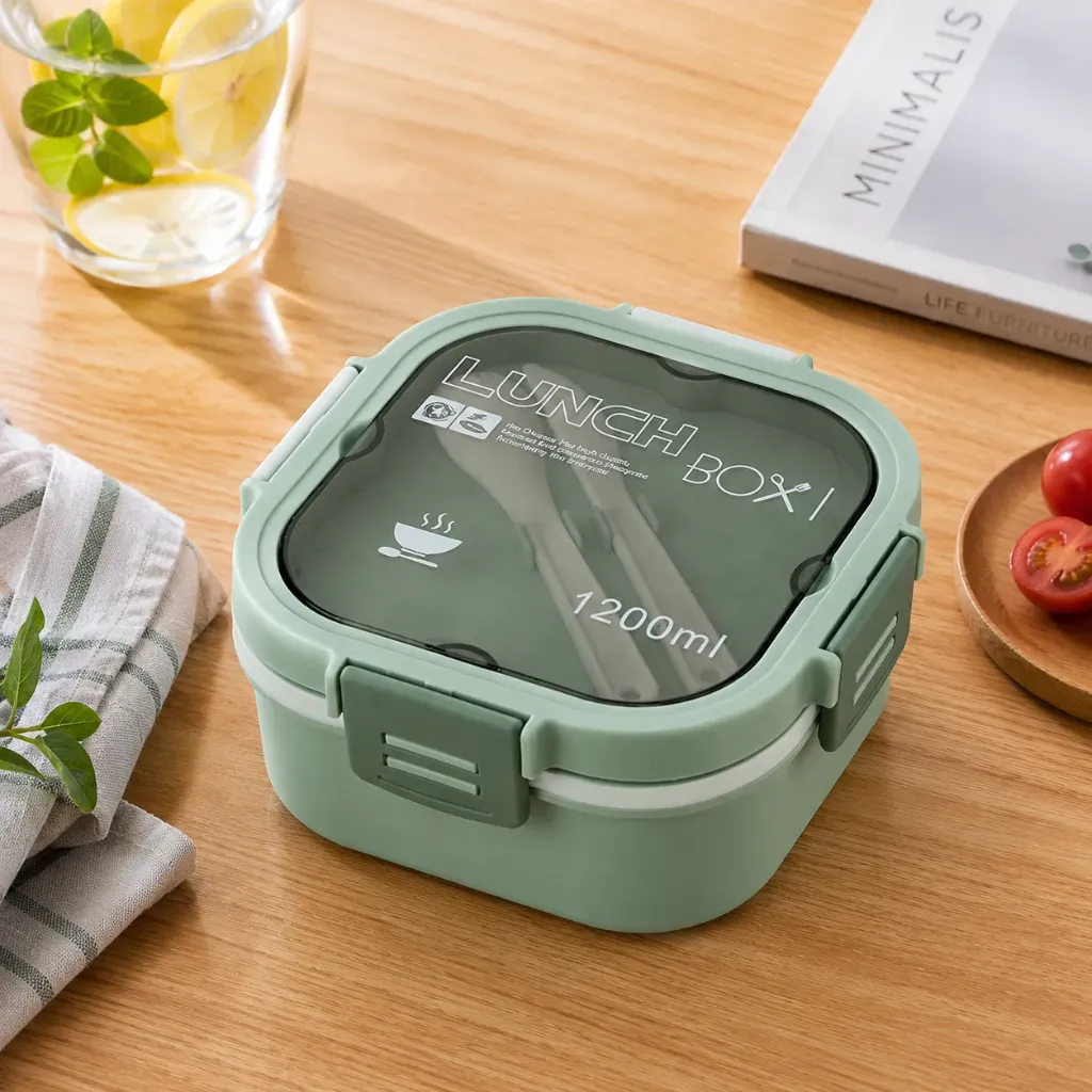 [MBM1032-V] Lunch Box Isotherme carré 1200 ml Vert