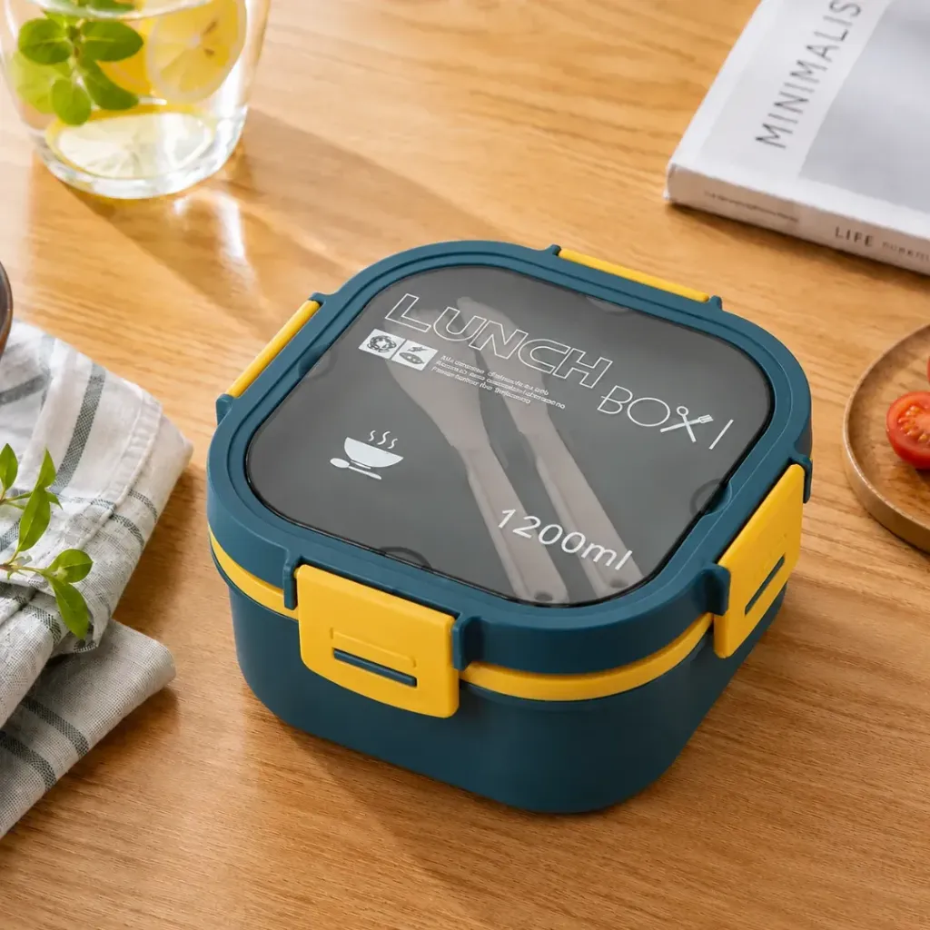 [MBM1032-BLE] Lunch Box Isotherme carré 1200 ml Bleu