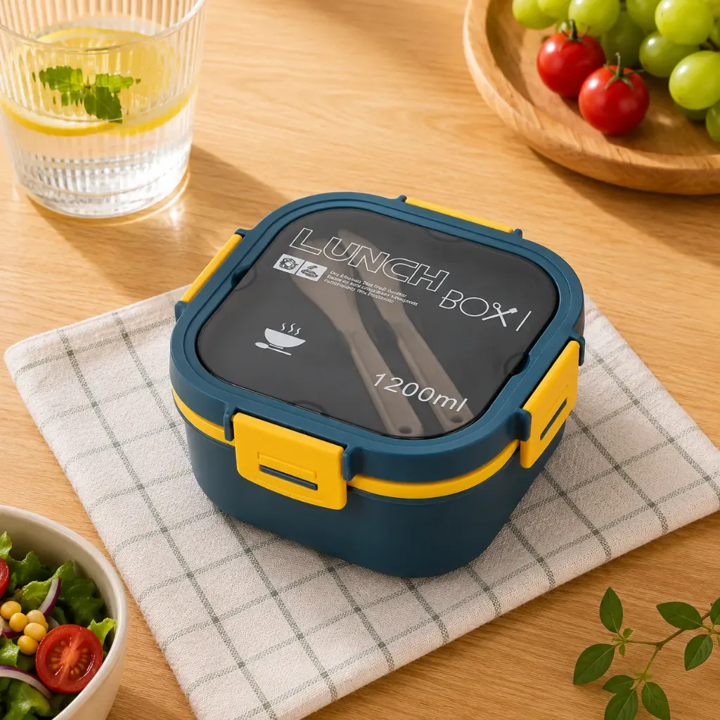 Lunch Box Isotherme carré 1200 ml Bleu