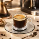 Coffret De 6 Verres à Café AZUR GLASS  8,5 cl Avec Sous Tasses