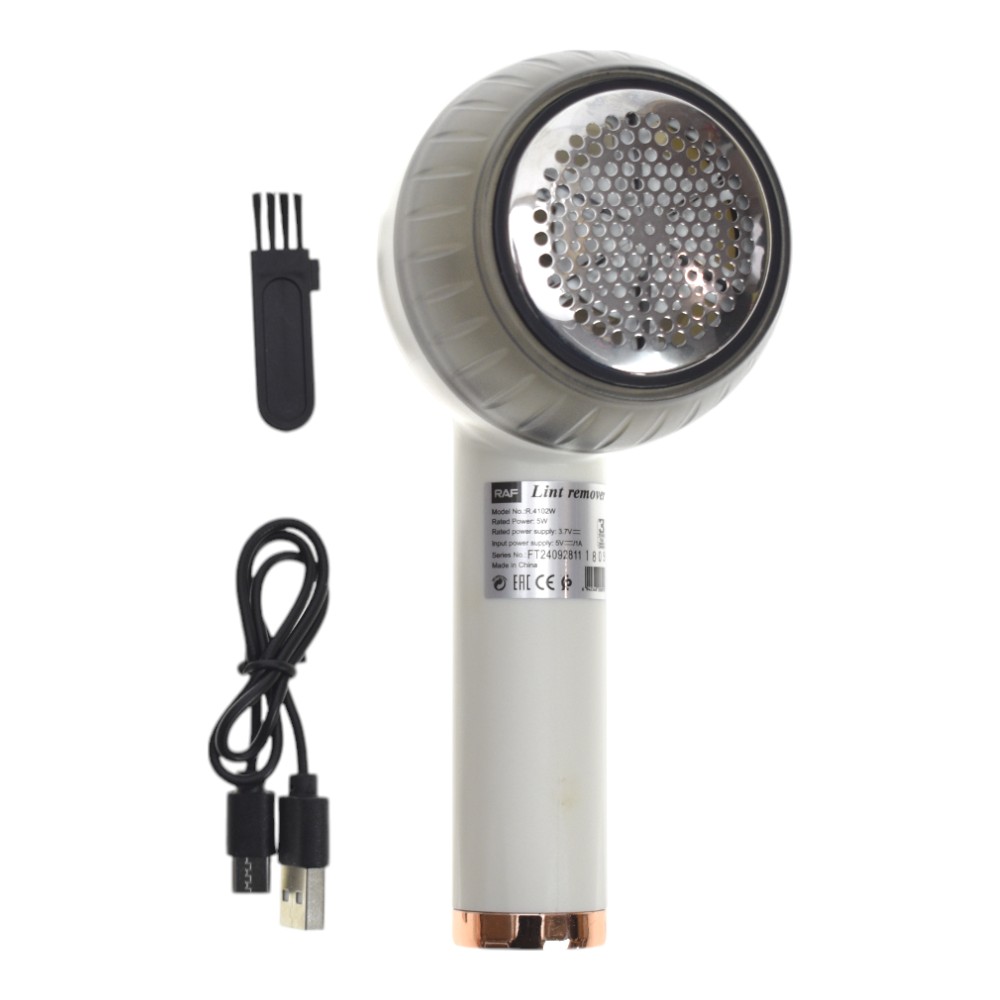 [R4102] Rasoir à Peluches Rechargeable RAF 5w Blanc