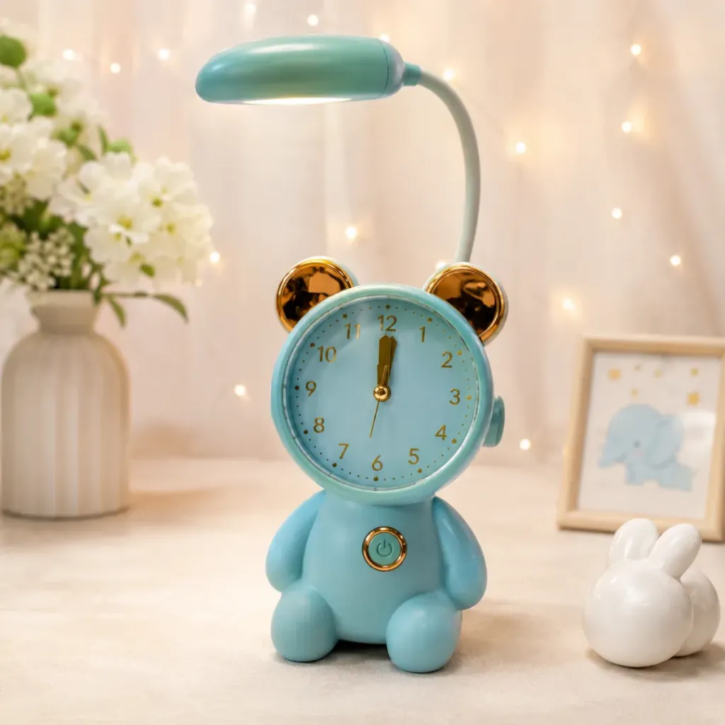 [MML36-BL] Horloge et Lampe De Bureau Rechargeable LED - Bleu