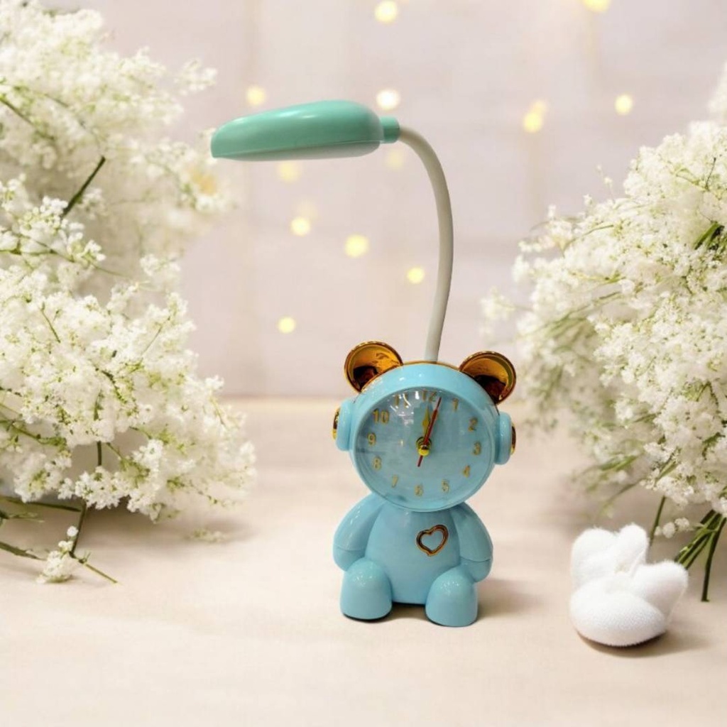 [MML36-BL] Horloge et Lampe De Bureau Rechargeable LED - Bleu