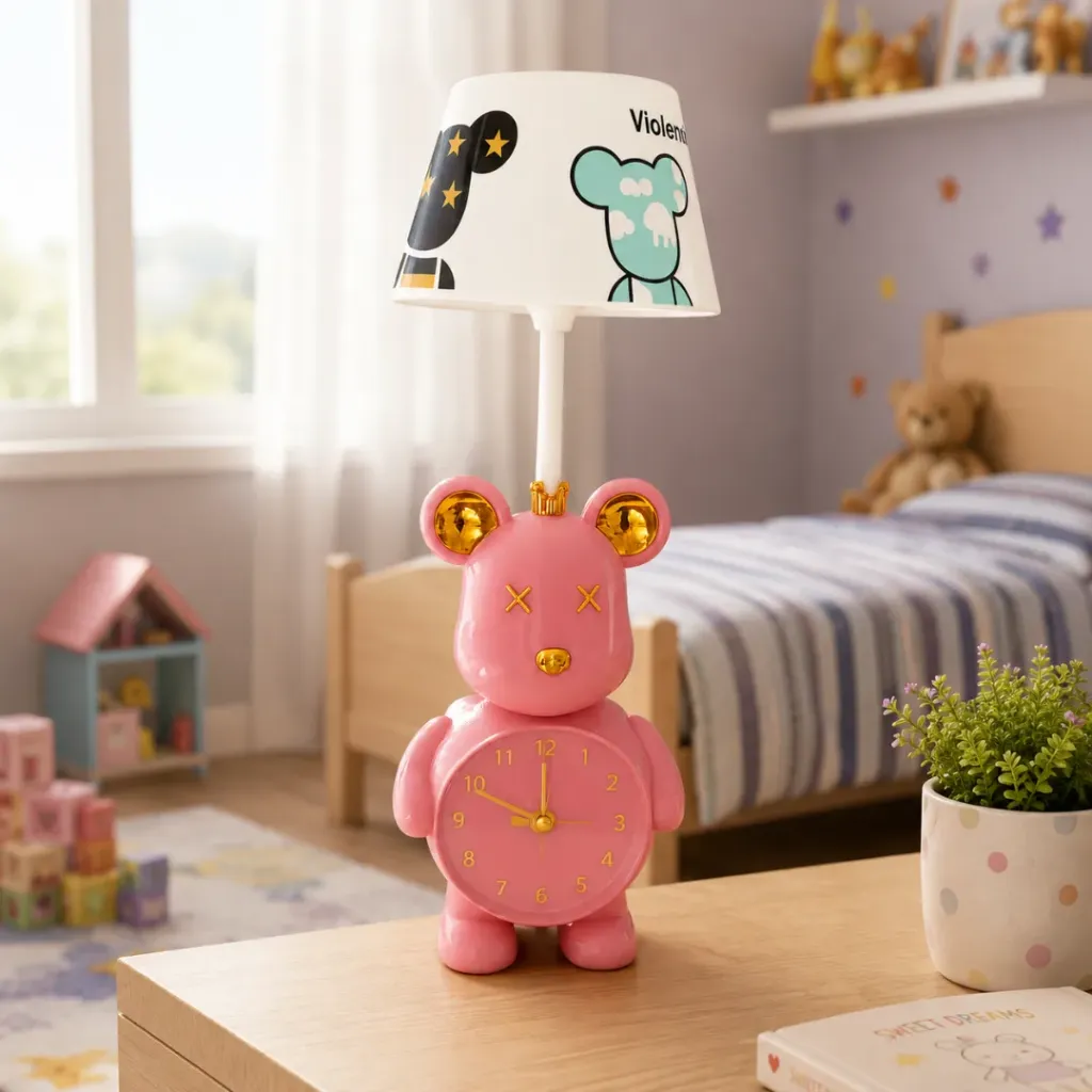 Horloge et Lampe De Bureau Rechargeable LED - Rose