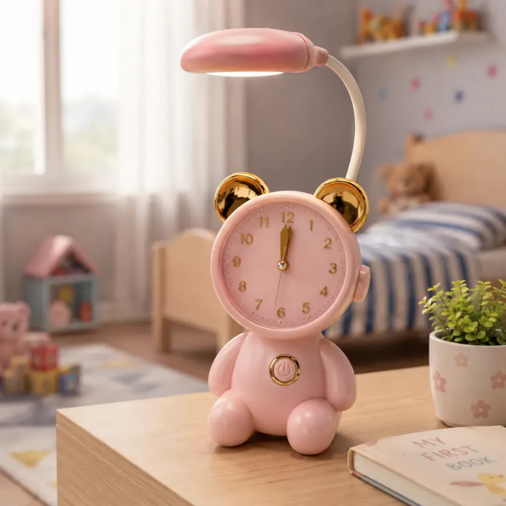 [MML35-R] Horloge et Lampe De Bureau Rechargeable LED - Rose