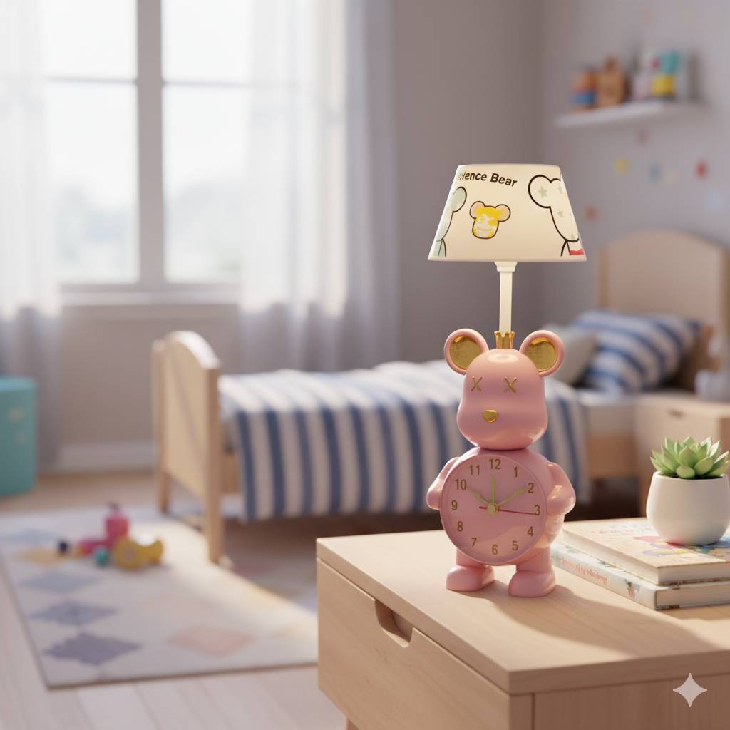 [MML35-R] Horloge et Lampe De Bureau Rechargeable LED - Rose