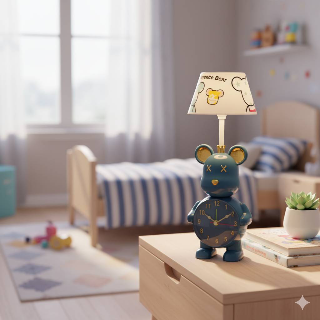 Horloge et Lampe De Bureau Rechargeable LED - Bleu