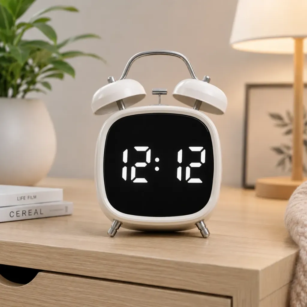 [GH8032B] Horloge Réveil LED Numérique Blanc