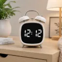 Horloge Réveil LED Numérique Blanc
