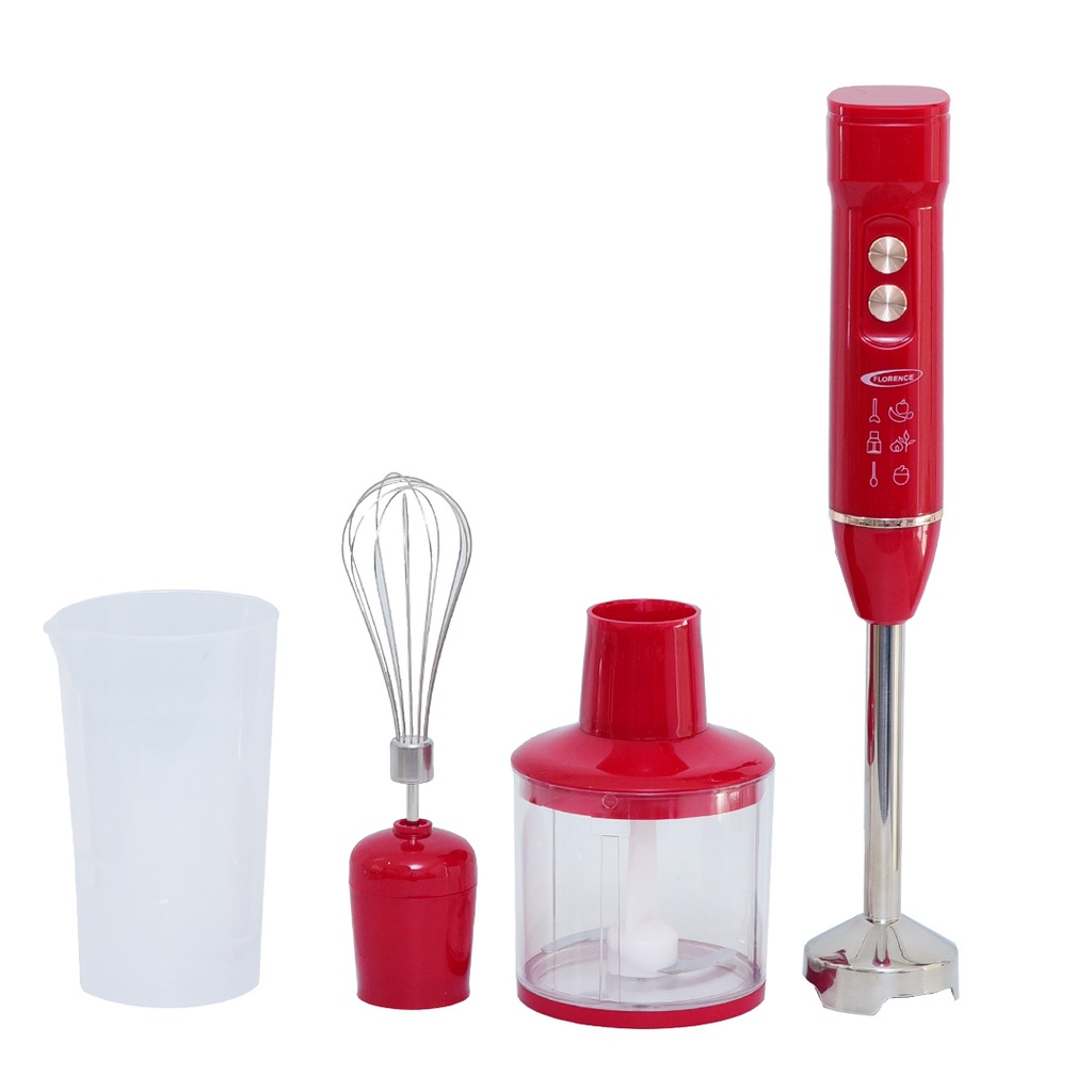 Mixeur Plongeant 4 en 1 Florence 400W Rouge 