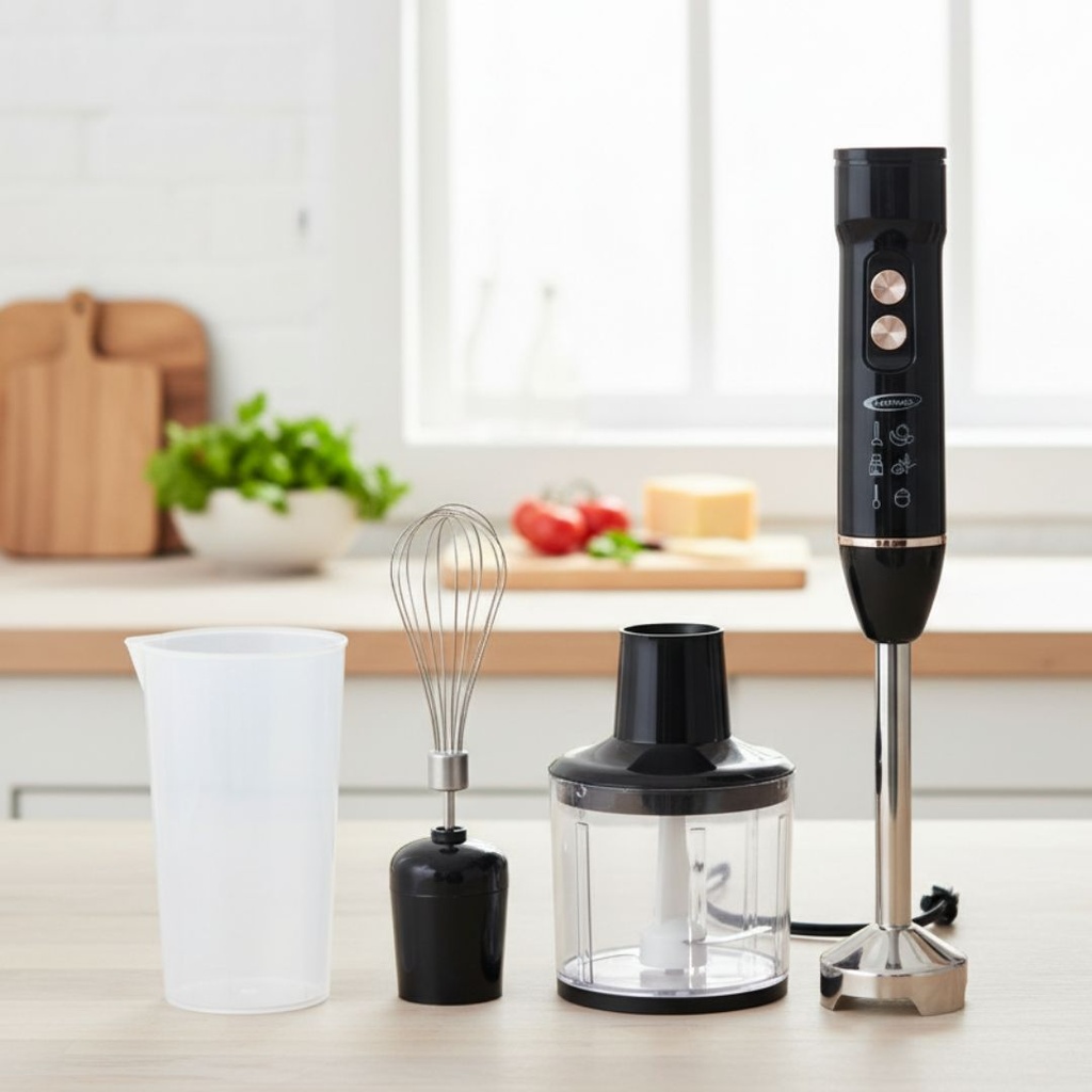 Mixeur Plongeant 4 en 1 Florence 400W Noir 
