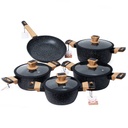 Batterie De Cuisine Sizar 9 Pièces Granite - Noir