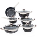 Batterie De Cuisine Sizar 12 Pièces Granite - Beige / Marron