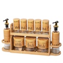 Set Portes Épices 11 Pièces En Verre Avec Support En Bois