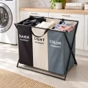 Panier A Linge Pour Vêtements- 3 Compartiments