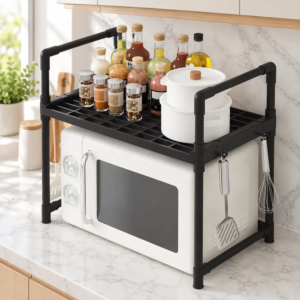 [YH506-1] Support Pour Micro-Ondes Avec Etagères Rangement