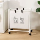 Panier à Linge Mobile Pour Vêtements  à 2 Compartiments