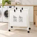 Panier A Linge Mobile Pour Vêtements- 2 Compartiments
